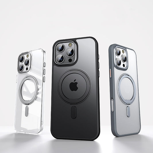 Military-Grade Drop-Proof Case with 360° Rotating Ring and MagSafe Charging