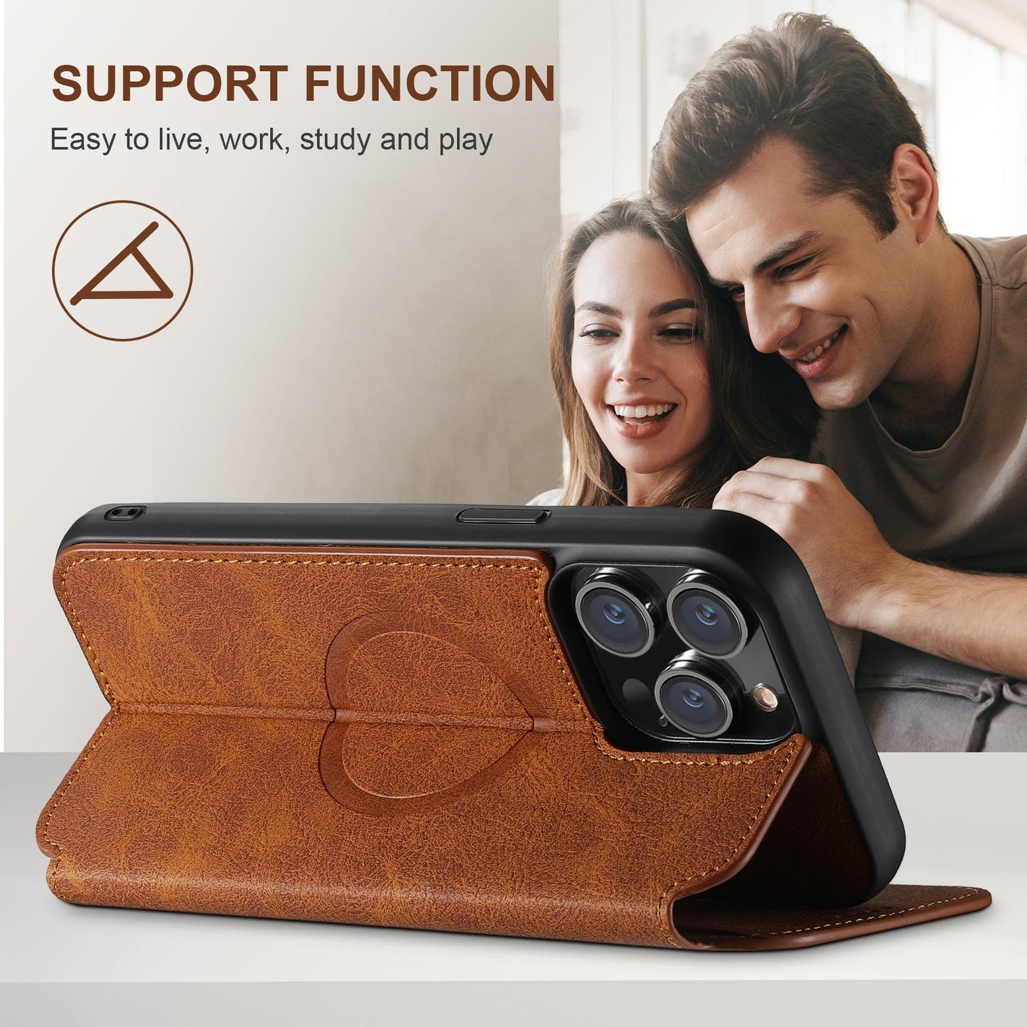 Executive Leather Wallet Case – MagSafe Compatible, Impact Protection