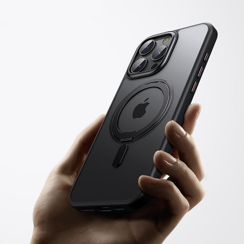 Military-Grade Drop-Proof Case with 360° Rotating Ring and MagSafe Charging