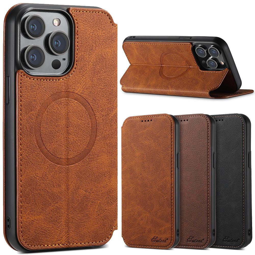 Executive Leather Wallet Case – MagSafe Compatible, Impact Protection