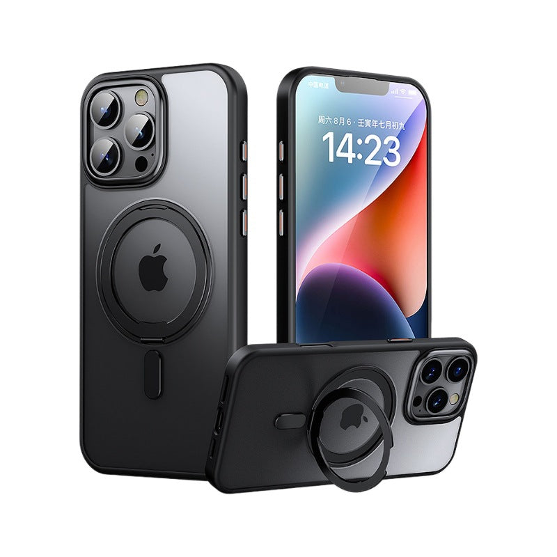 Military-Grade Drop-Proof Case with 360° Rotating Ring and MagSafe Charging