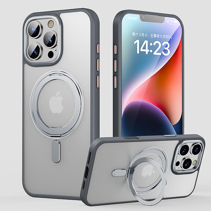 Military-Grade Drop-Proof Case with 360° Rotating Ring and MagSafe Charging