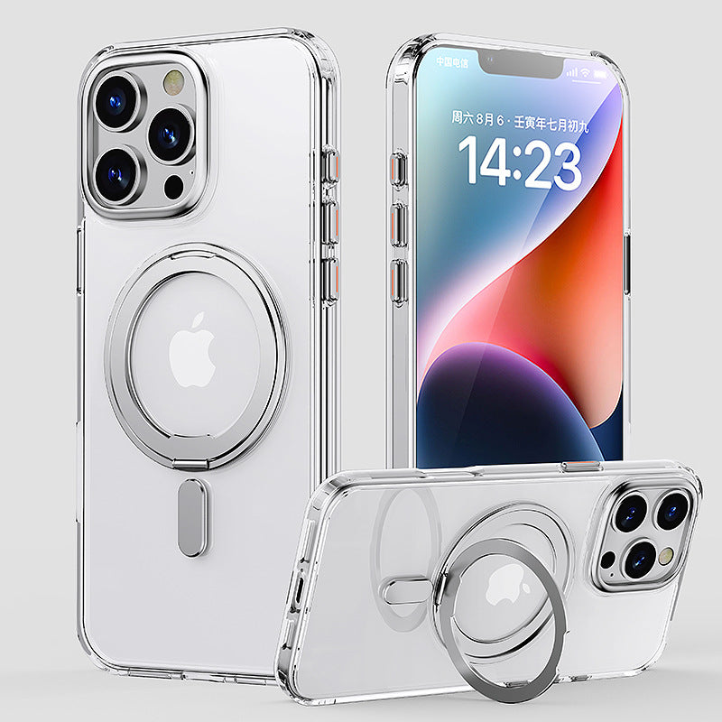 Military-Grade Drop-Proof Case with 360° Rotating Ring and MagSafe Charging