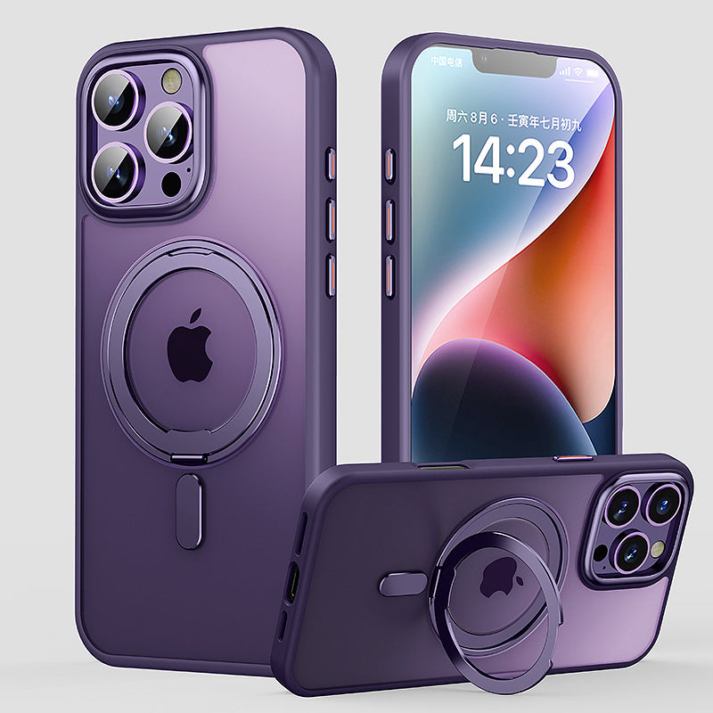 Military-Grade Drop-Proof Case with 360° Rotating Ring and MagSafe Charging