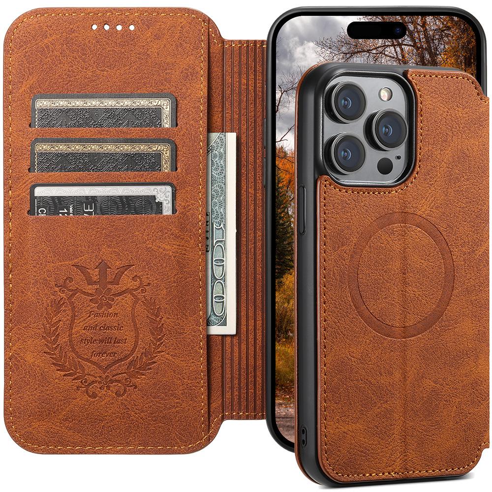 Executive Leather Wallet Case – MagSafe Compatible, Impact Protection