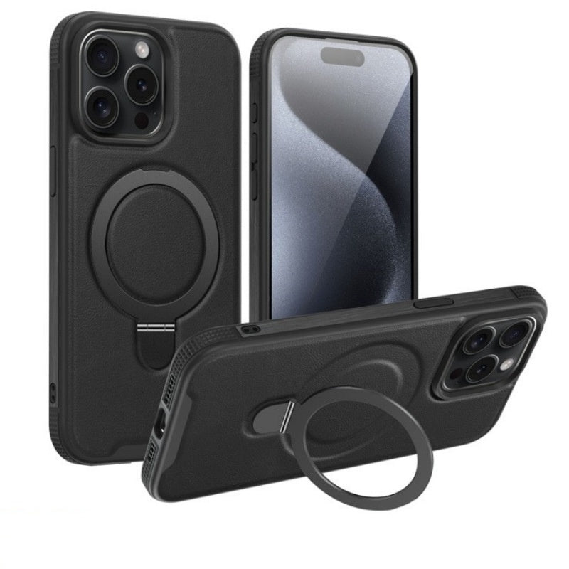 Military-Grade Drop-Proof Case with 360° Rotating Ring and MagSafe Charging
