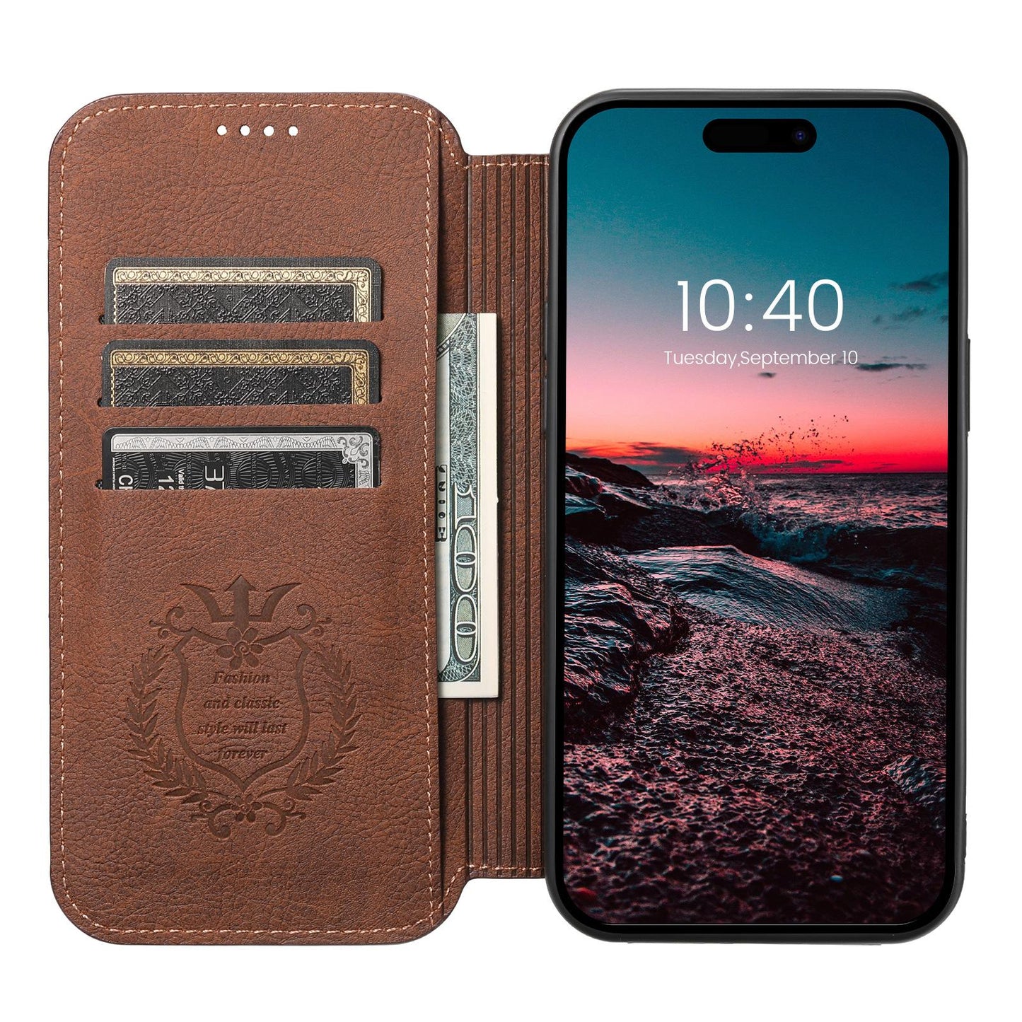 Executive Leather Wallet Case – MagSafe Compatible, Impact Protection