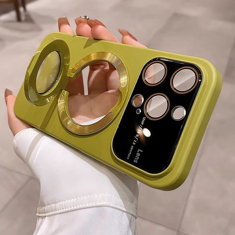 360° Rotatable Magnetic Case with Enhanced Camera Protection and Metal Accents