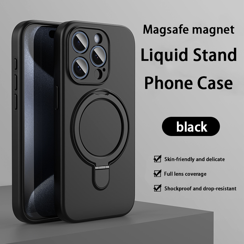 FlexGuard Liquid Silicone Case – Built-in Stand & MagSafe Compatible