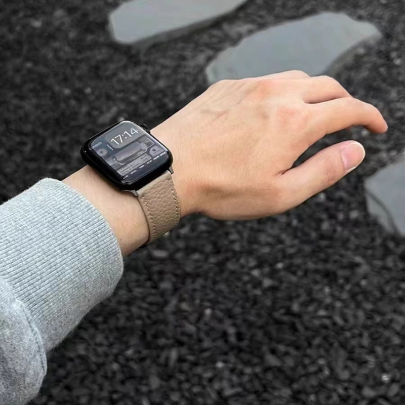Lychee Pattern Leather Magnetic Buckle for Apple Watch Band