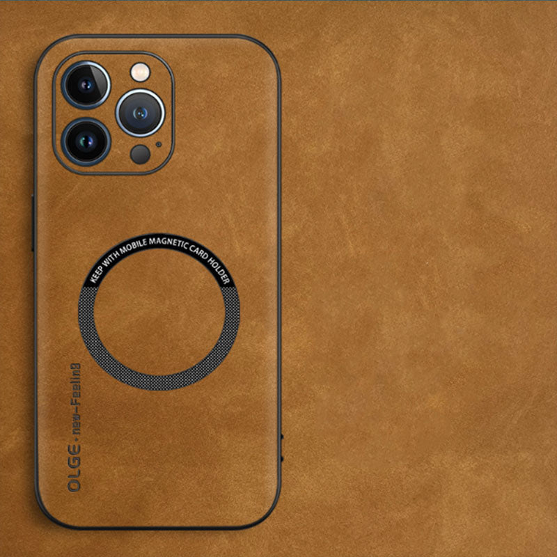 LuxSuede Genuine Leather Case – Slim Design & MagSafe Compatible