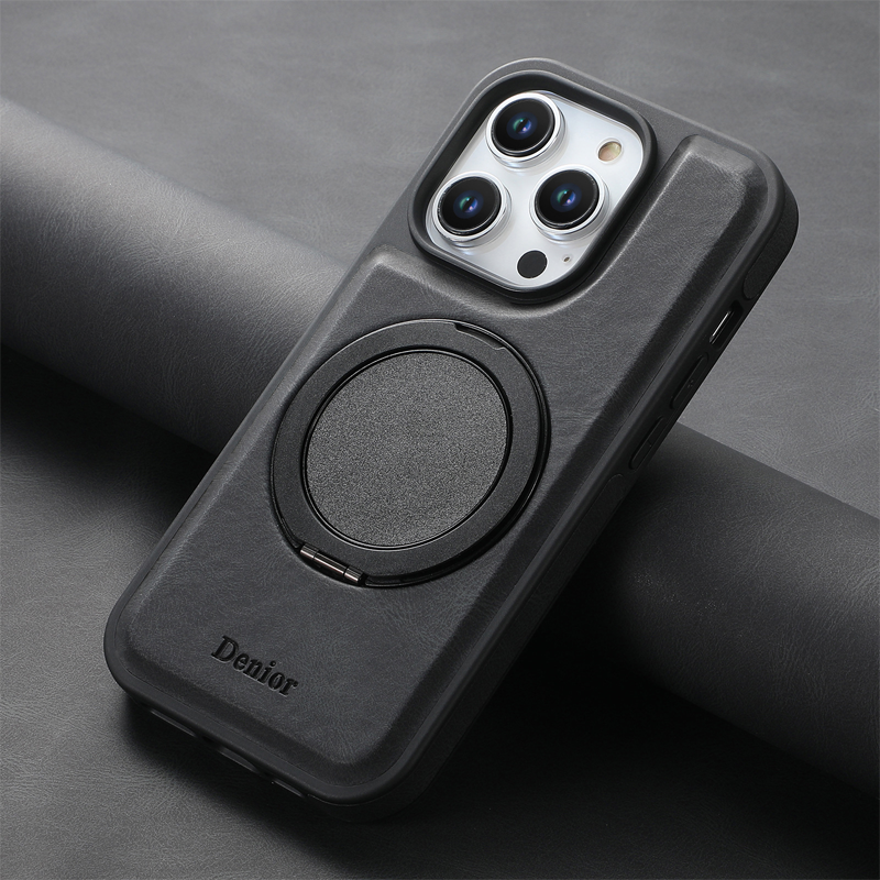 Denior Premium Leather Case – 360° Rotatable Stand & MagSafe Compatible