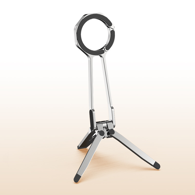 Portable Magnetic Tripod Phone Stand – Carabiner Design for Multi-Function Shooting