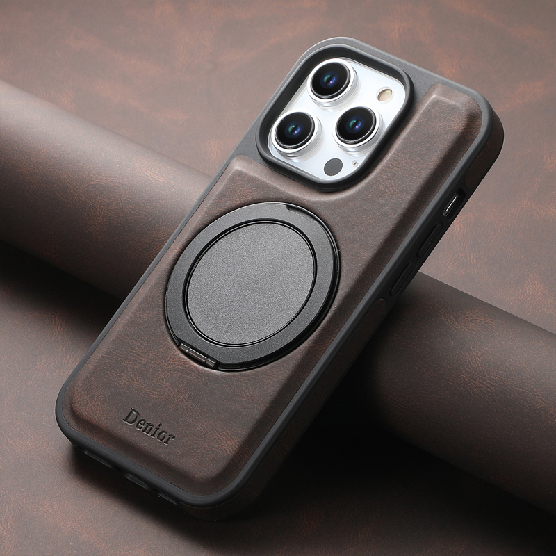 Denior Premium Leather Case – 360° Rotatable Stand & MagSafe Compatible