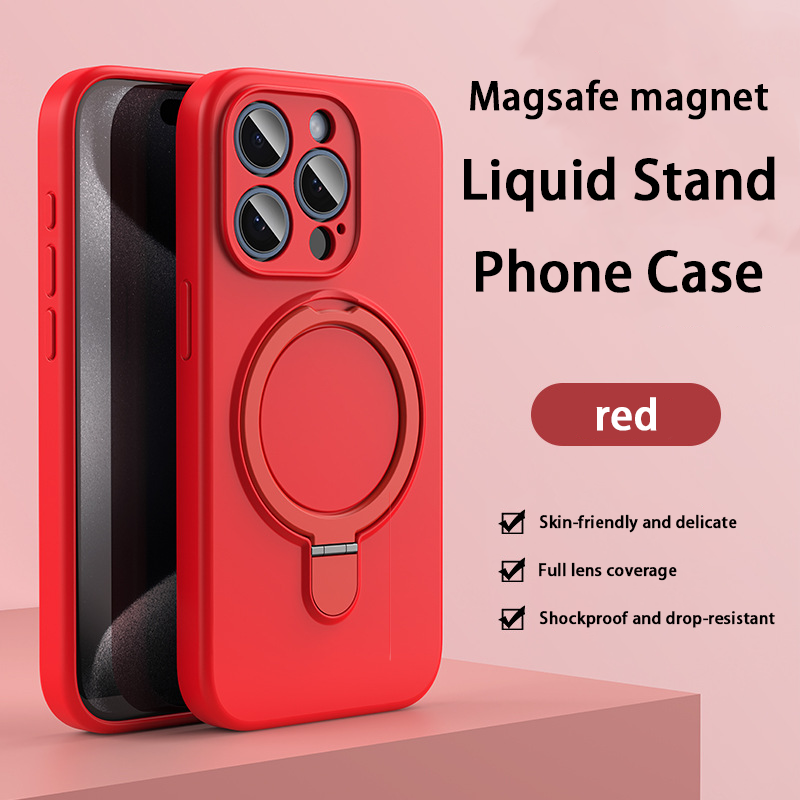 FlexGuard Liquid Silicone Case – Built-in Stand & MagSafe Compatible