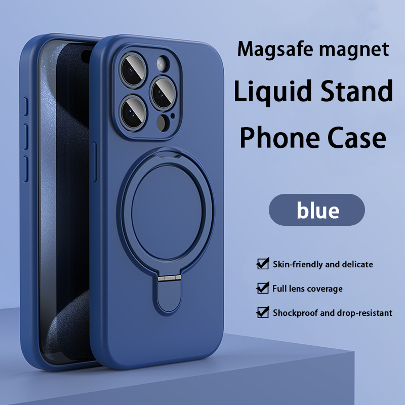 FlexGuard Liquid Silicone Case – Built-in Stand & MagSafe Compatible
