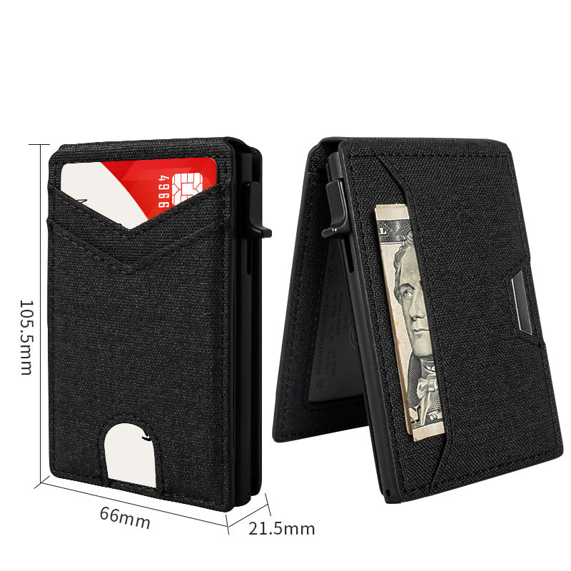 The Apex Mechanical Aluminum Pop-Up Wallet – Slim Carbon-Fiber Bifold Card Case (RFID Blocking)