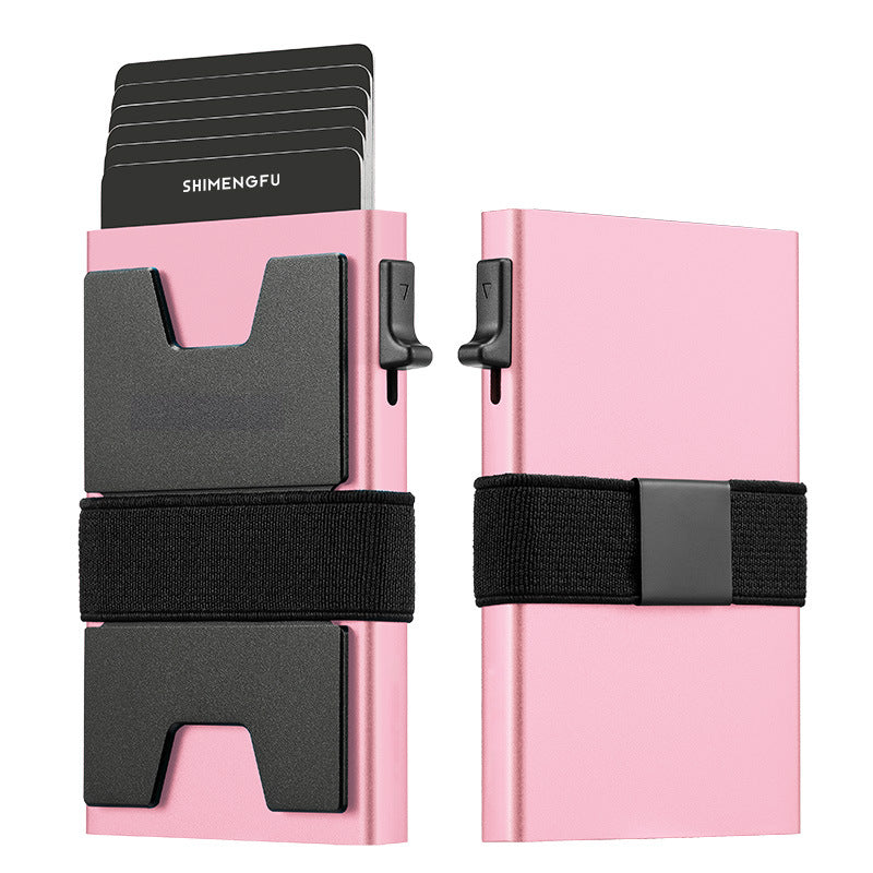 SHIMENGFU Carbon Minimalist Wallet — RFID-Blocking Aluminum Metal Card Holder with Trigger Ejection