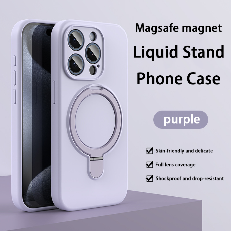 FlexGuard Liquid Silicone Case – Built-in Stand & MagSafe Compatible