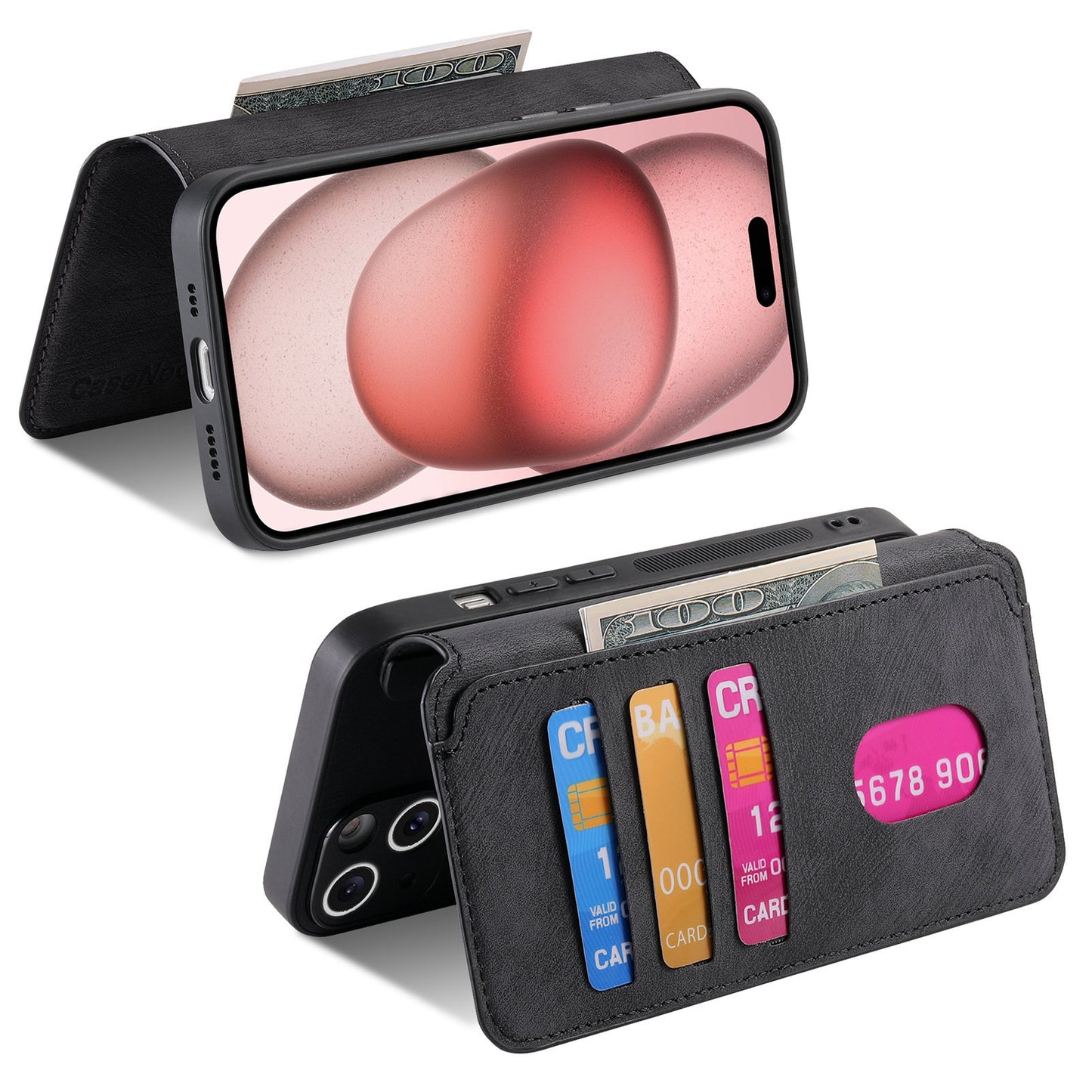 Leather Wallet Phone Case – Detachable Design & Wireless Charging Compatible