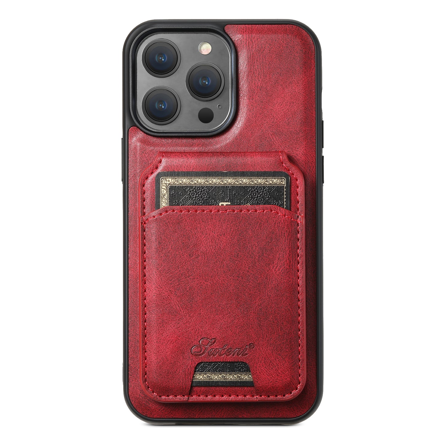 Leather Card Holder Phone Case: Magnetic Stand, Wireless Charging (MagSafe Compatible)