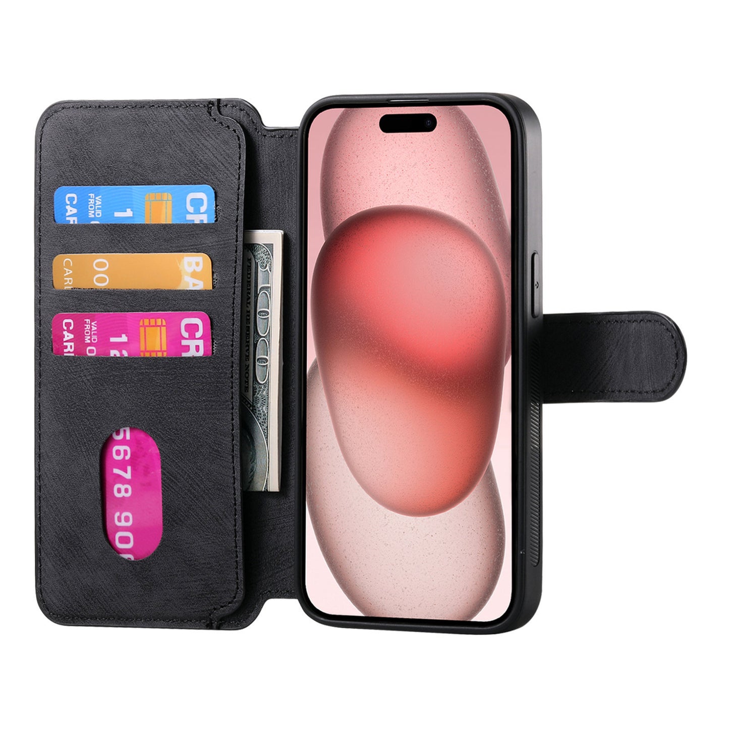Leather Wallet Phone Case – Detachable Design & Wireless Charging Compatible