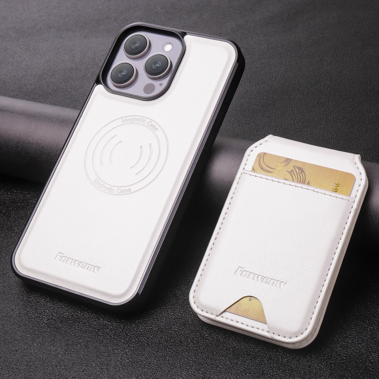 Executive Leather Cardholder Phone Case – Magnetic Charging & Built-In Stand
