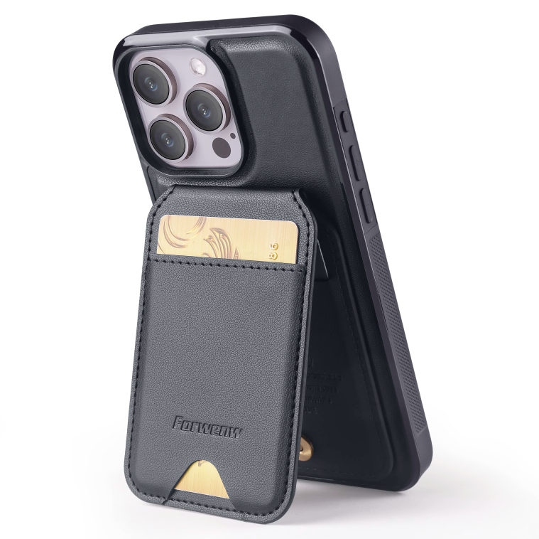 Executive Leather Cardholder Phone Case – Magnetic Charging & Built-In Stand