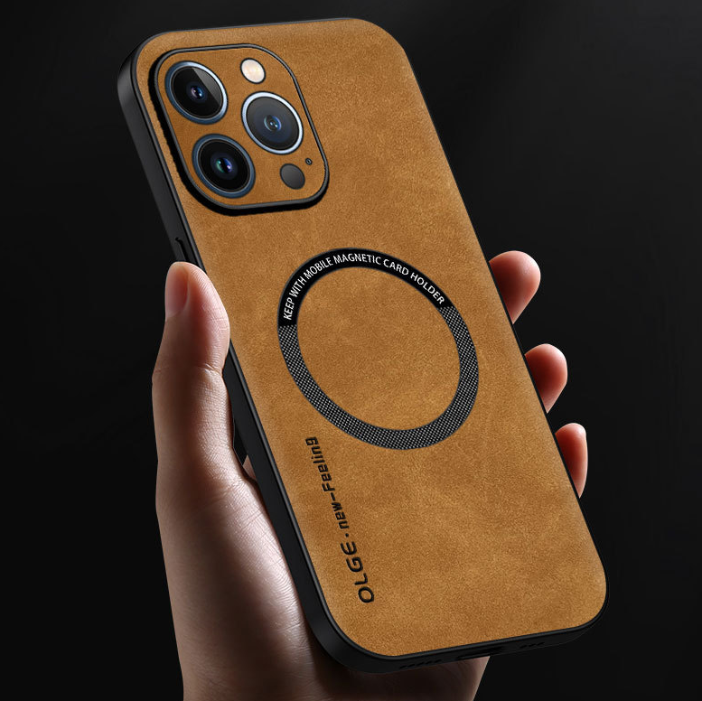LuxSuede Genuine Leather Case – Slim Design & MagSafe Compatible