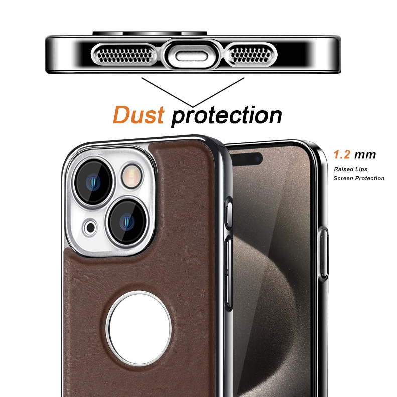 EleganceAura Electroplated Leather Case – MagSafe Compatible
