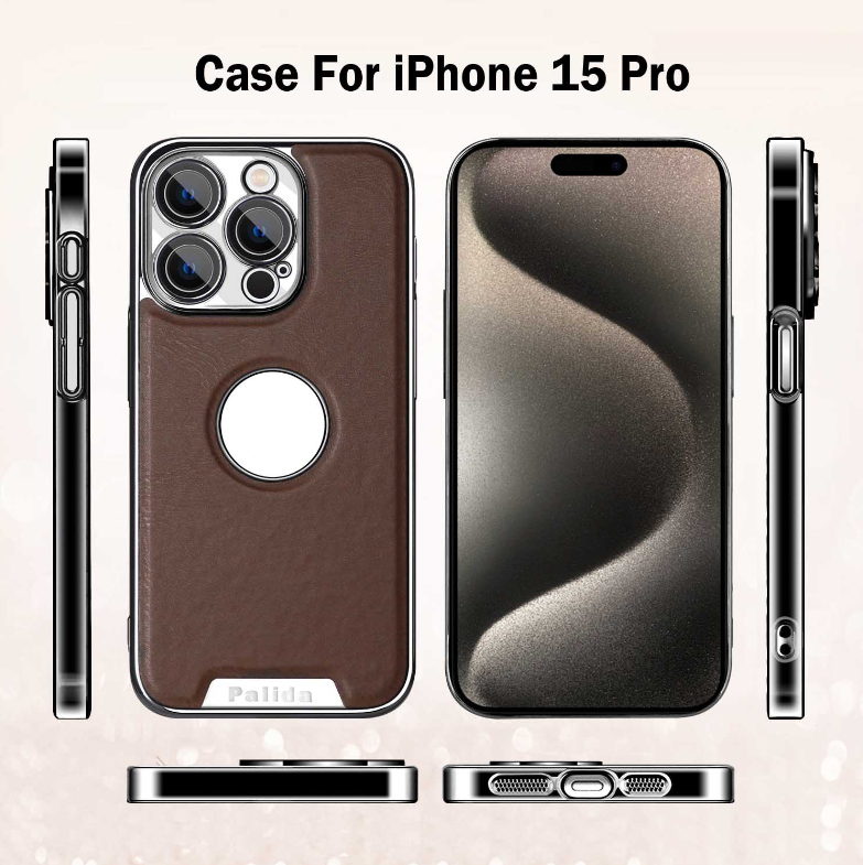 EleganceAura Electroplated Leather Case – MagSafe Compatible