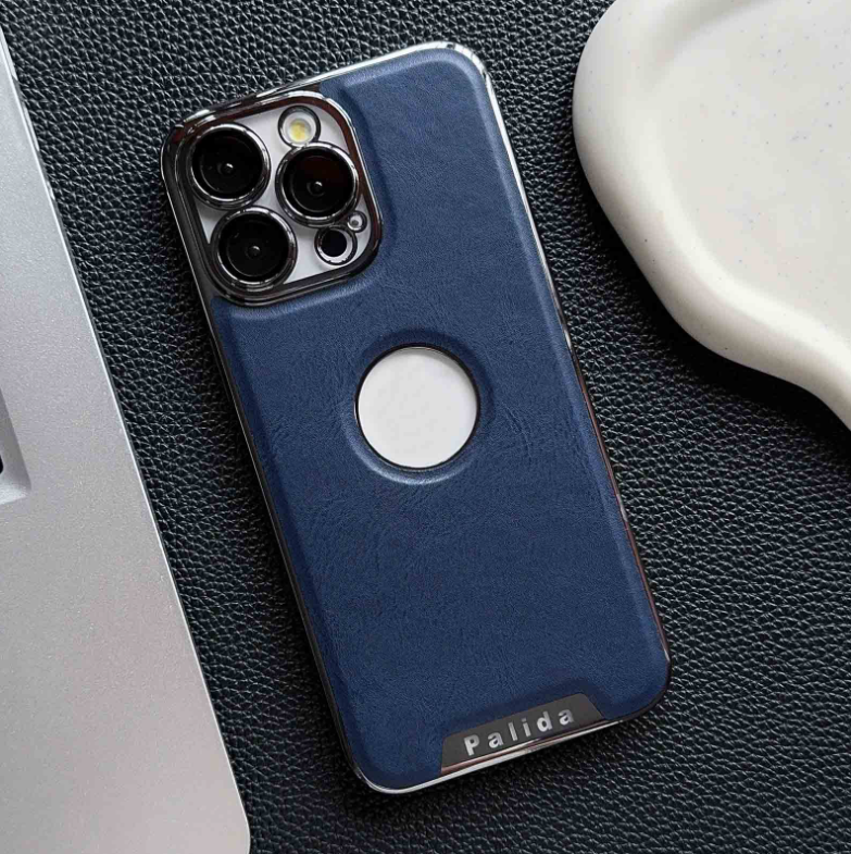 EleganceAura Electroplated Leather Case – MagSafe Compatible
