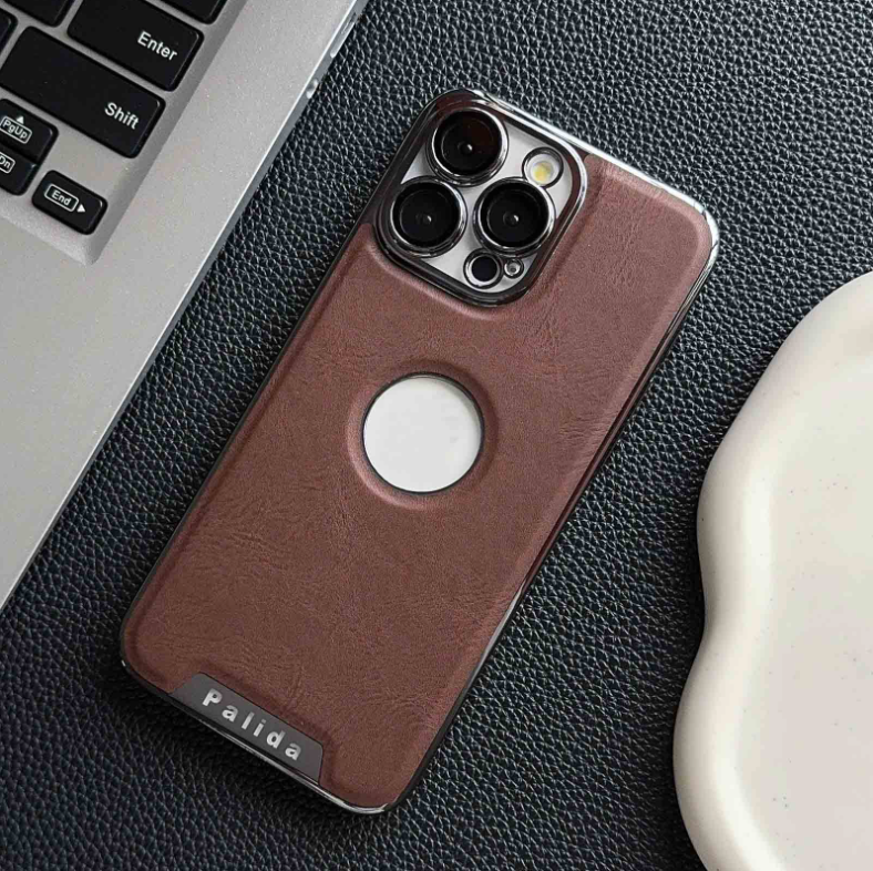 EleganceAura Electroplated Leather Case – MagSafe Compatible