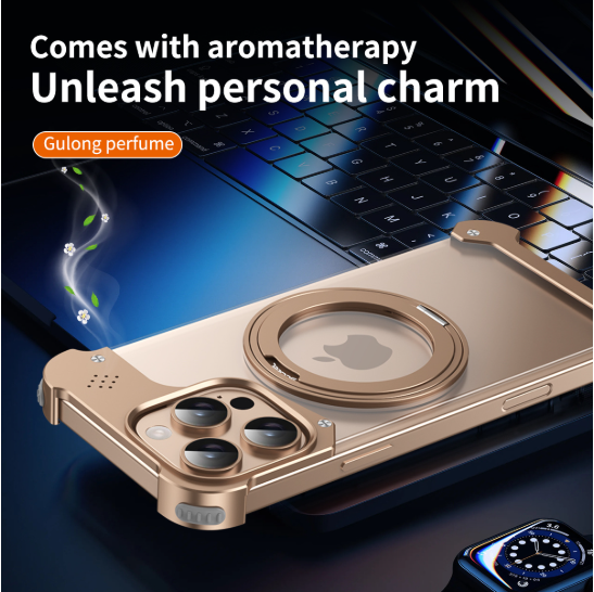 ForgeCraft Alloy 360° Rotating Case – Magnetic Charging & Aromatherapy Ready
