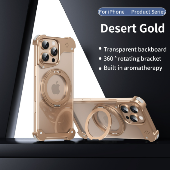 ForgeCraft Alloy 360° Rotating Case – Magnetic Charging & Aromatherapy Ready