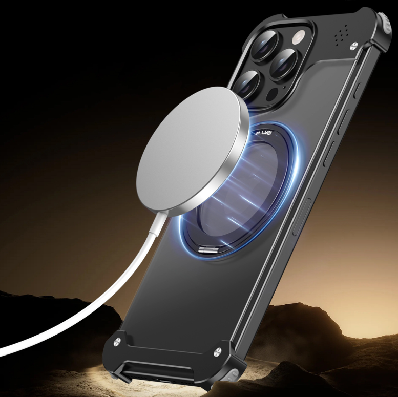 ForgeCraft Alloy 360° Rotating Case – Magnetic Charging & Aromatherapy Ready