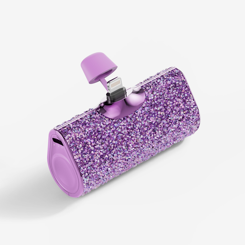 Gemergy Mini Power Bank – Lipstick Design, Crystal Accent & 4000mAh