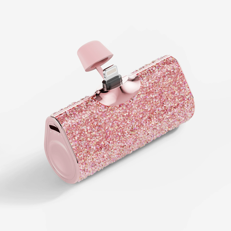 Gemergy Mini Power Bank – Lipstick Design, Crystal Accent & 4000mAh