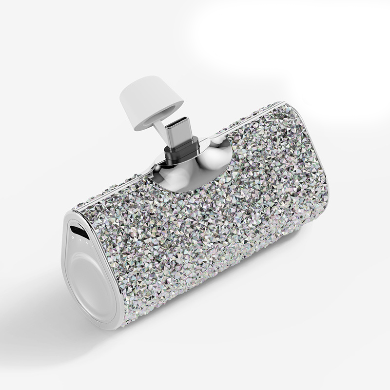 Gemergy Mini Power Bank – Lipstick Design, Crystal Accent & 4000mAh
