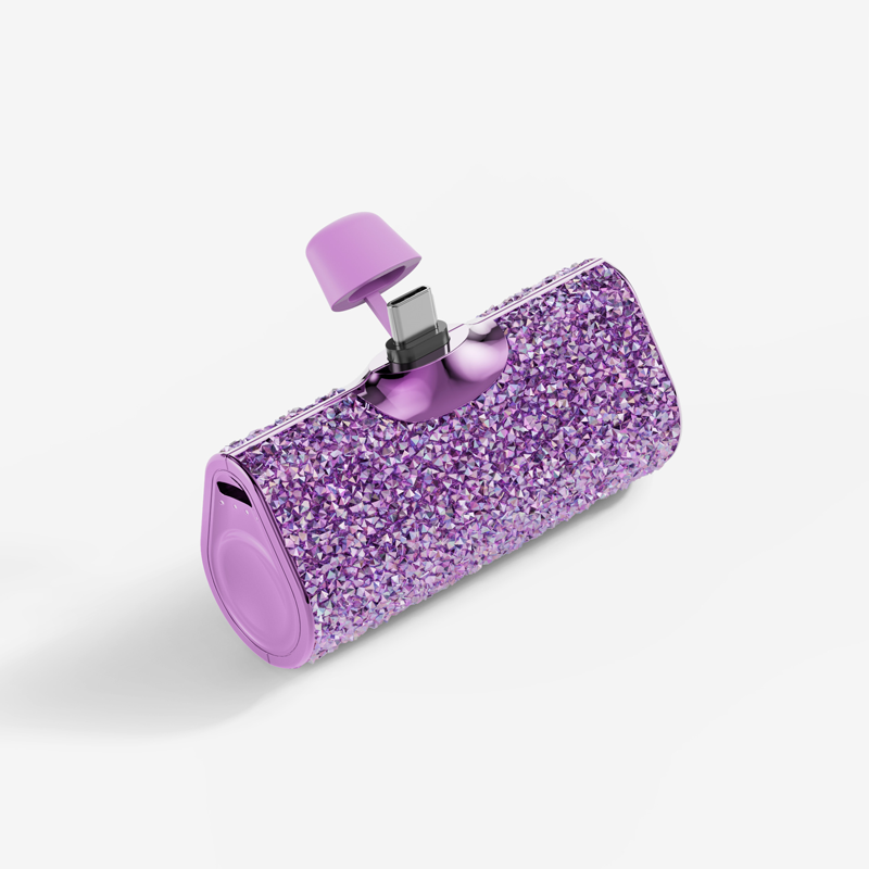 Gemergy Mini Power Bank – Lipstick Design, Crystal Accent & 4000mAh