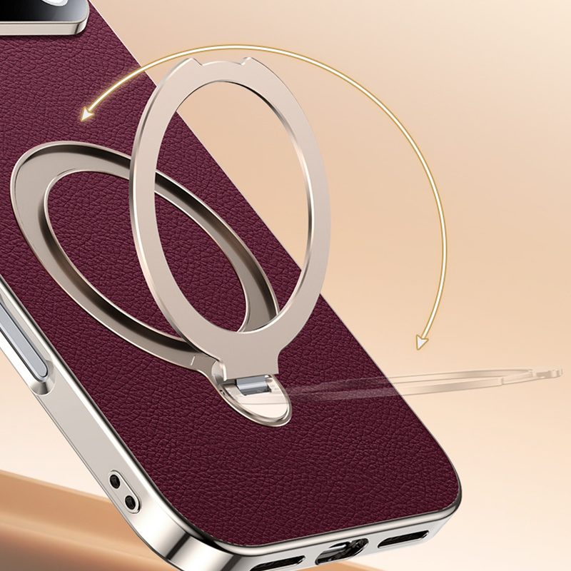 AurumSkin Stand Case – Premium Leather Texture & Magnetic Support