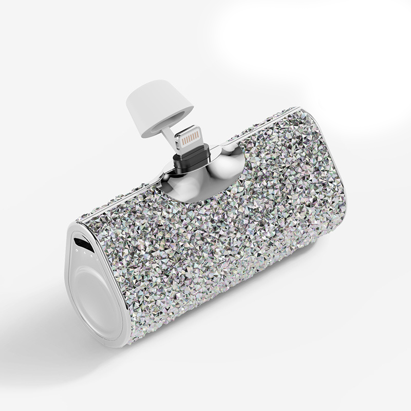 Gemergy Mini Power Bank – Lipstick Design, Crystal Accent & 4000mAh
