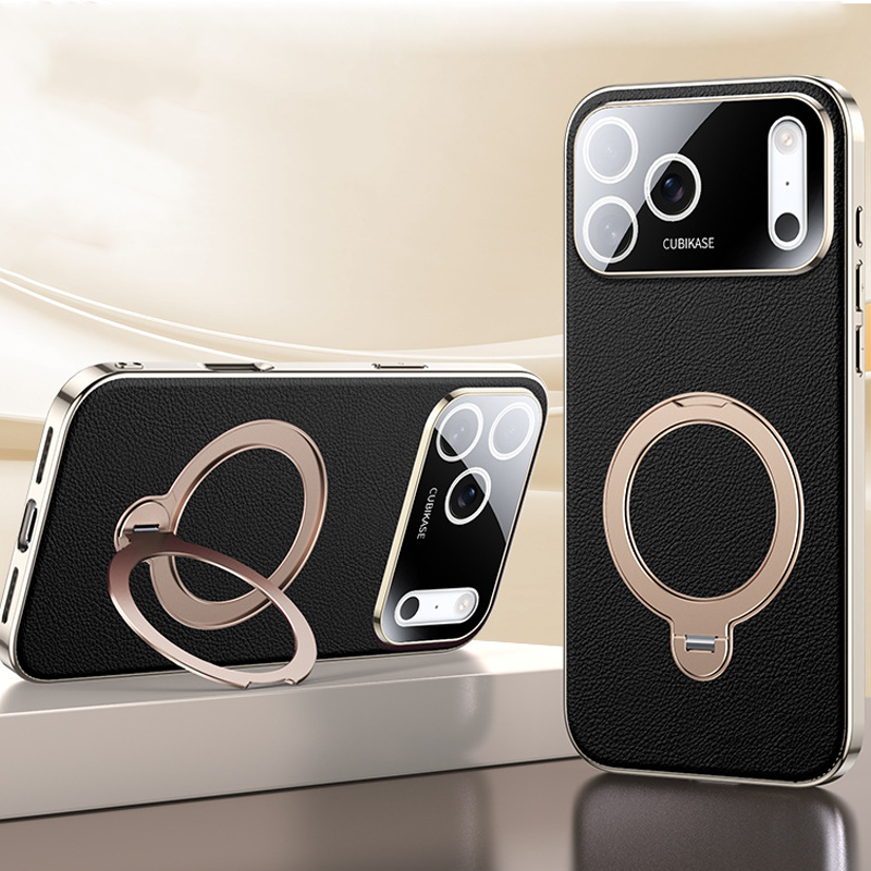 AurumSkin Stand Case – Premium Leather Texture & Magnetic Support