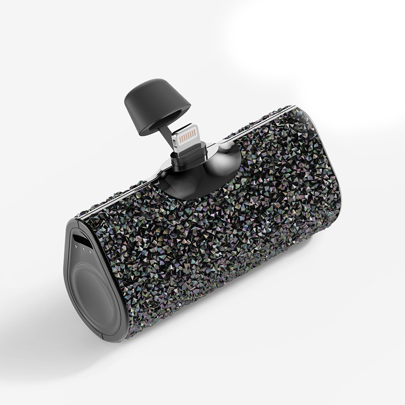 Gemergy Mini Power Bank – Lipstick Design, Crystal Accent & 4000mAh