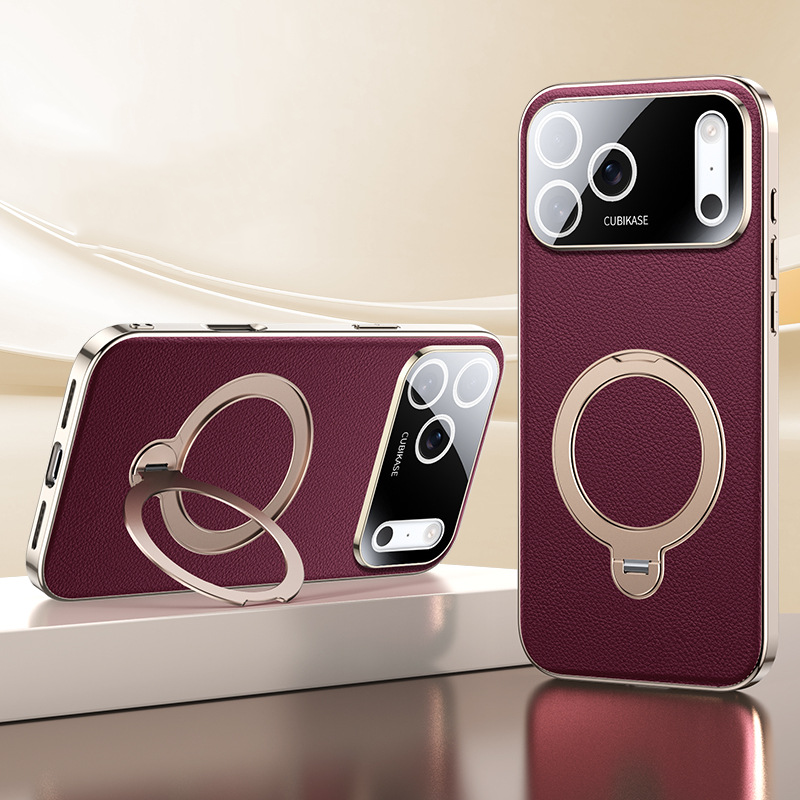AurumSkin Stand Case – Premium Leather Texture & Magnetic Support
