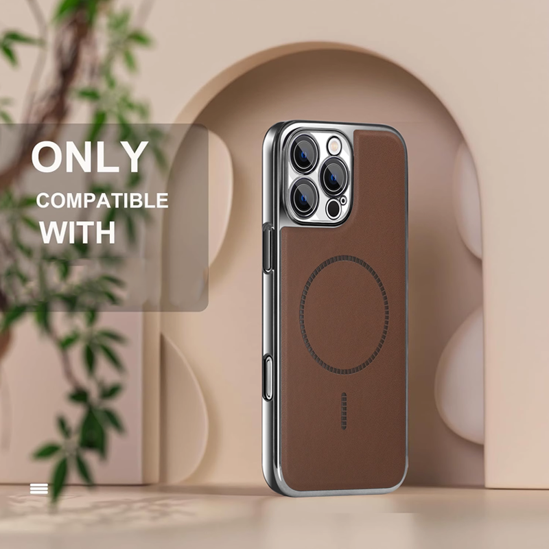StealthMag Elite Leather Phone Case-Magnetic Compatible & Lens Protection