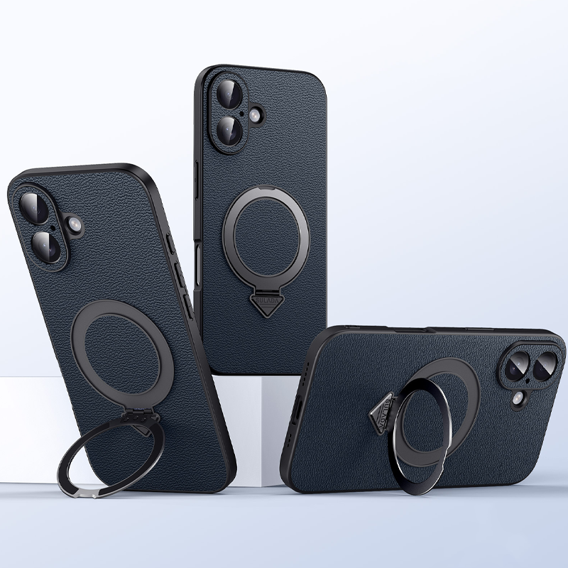 PrimeLuxe Magnetic Leather Case – Elegant Protection with Kickstand
