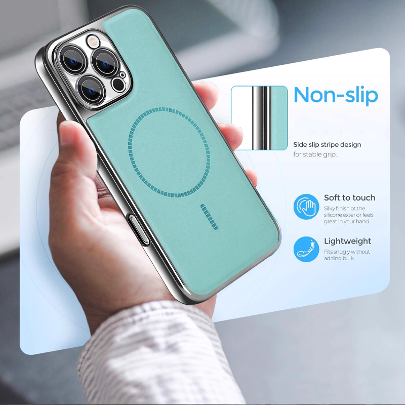 StealthMag Elite Leather Phone Case-Magnetic Compatible & Lens Protection