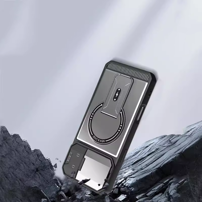 ArmorCore Mecha Stand Case – Magnetic Charging & Full Lens Shield