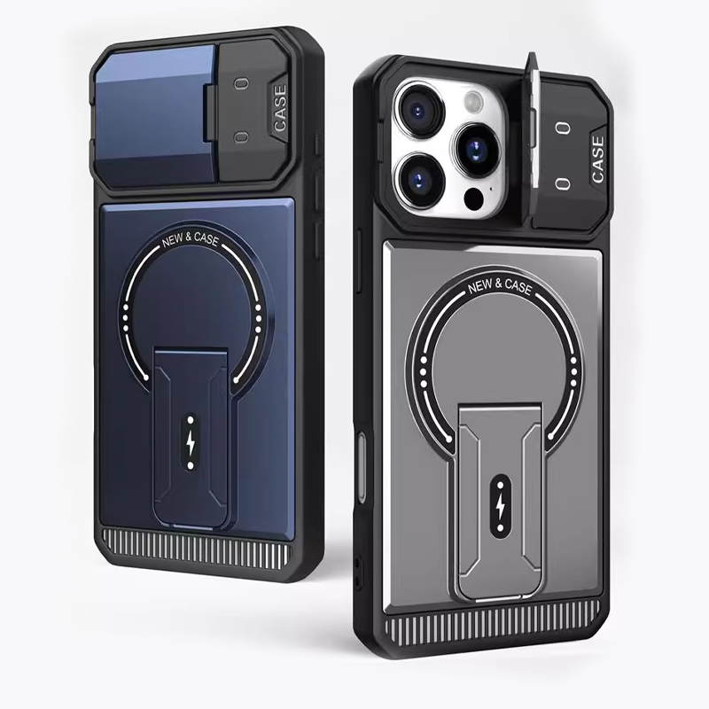 ArmorCore Mecha Stand Case – Magnetic Charging & Full Lens Shield